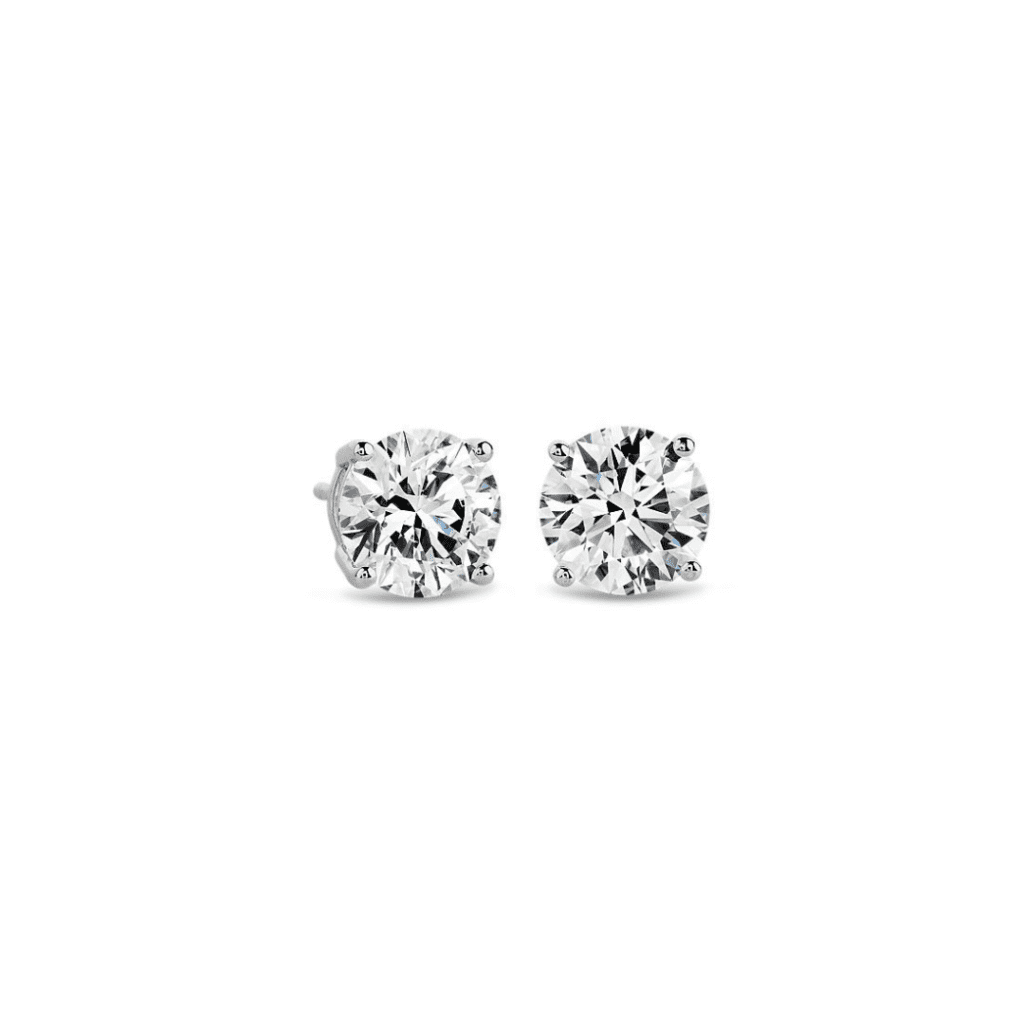 Lab Grown Diamond Stud Earrings in 14k White Gold