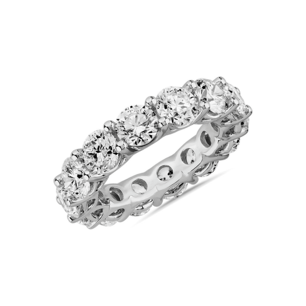 Lab Grown Diamond Low Dome Eternity Ring in 14k White Gold
