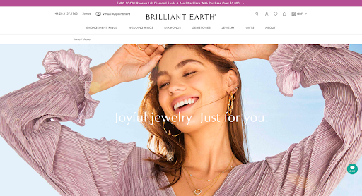 Brilliant Earth Homepage