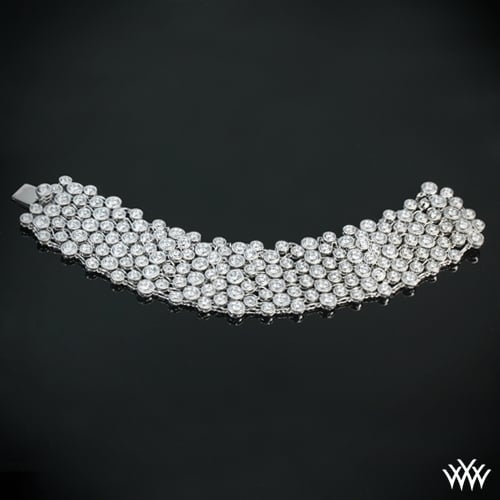 18k White Gold Nine-Row "Enmeshed Diamonds" Diamond Bracelet at Whiteflash