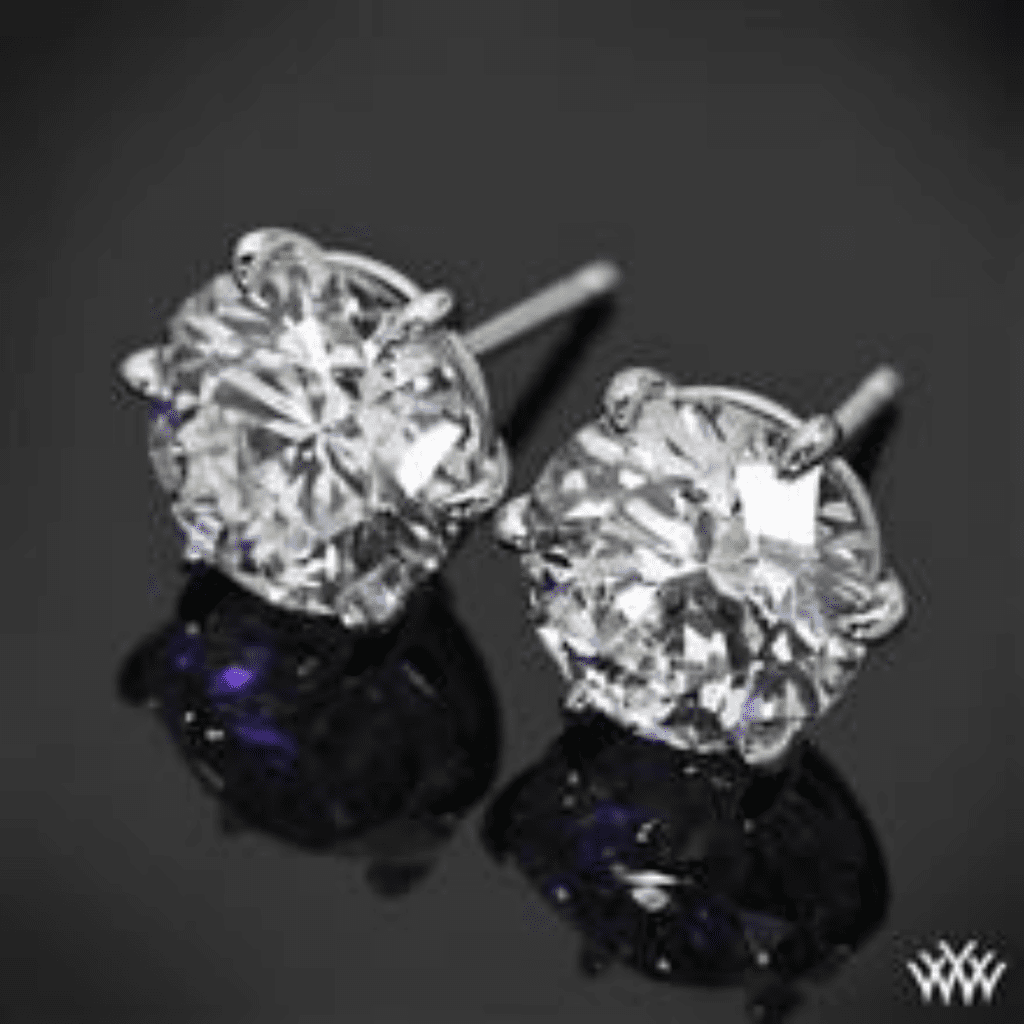 Platinum 6-Prong Martini Diamond Studs at Whiteflash