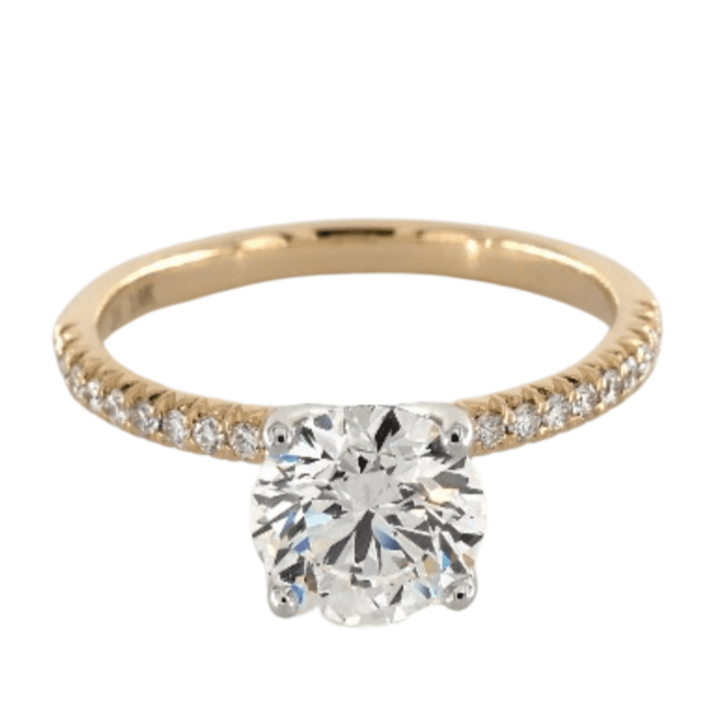 diamond and yellow gold engagement ring