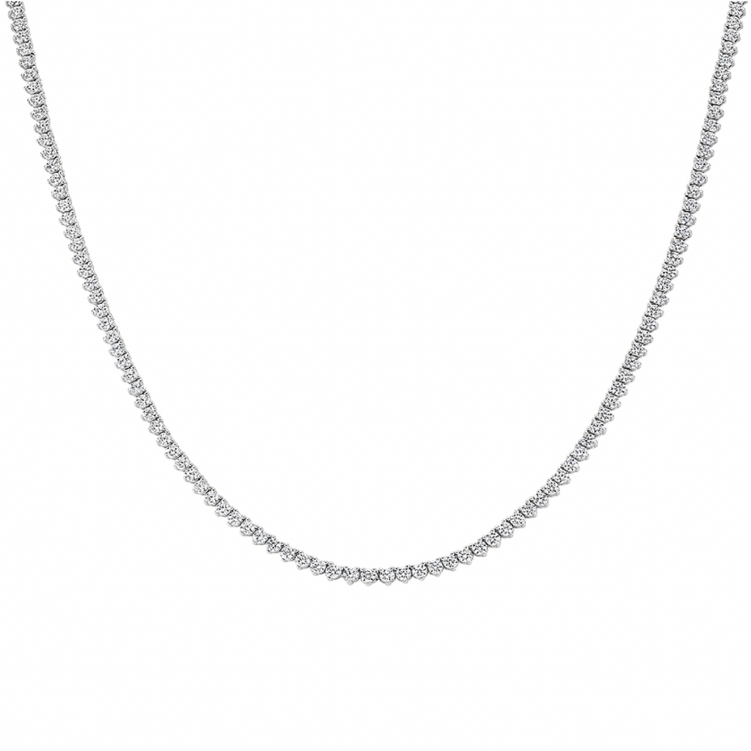 14K White Gold Lab Diamond Tennis Necklace