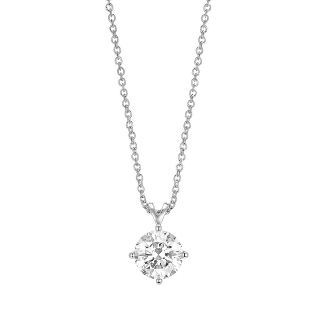 Finest Lab-Grown Diamond 1ct. Round Brilliant Solitaire Pendant at Lightbox Jewelry