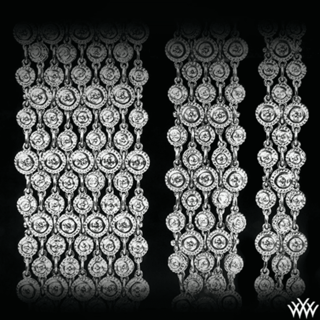 18k White Gold Nine-Row "Enmeshed Diamonds" Diamond Bracelet from Whiteflash