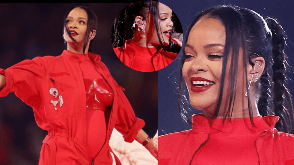 Rihanna Super Bowl jewelry look.