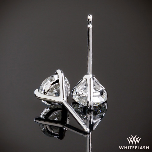 1.00ctw 14k White Gold 3 Prong Diamond Earrings