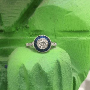 Sapphire and diamond target ring