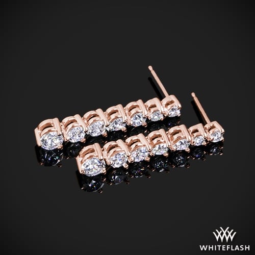 14k Rose Gold "Cascade" Diamond Earrings at Whiteflash