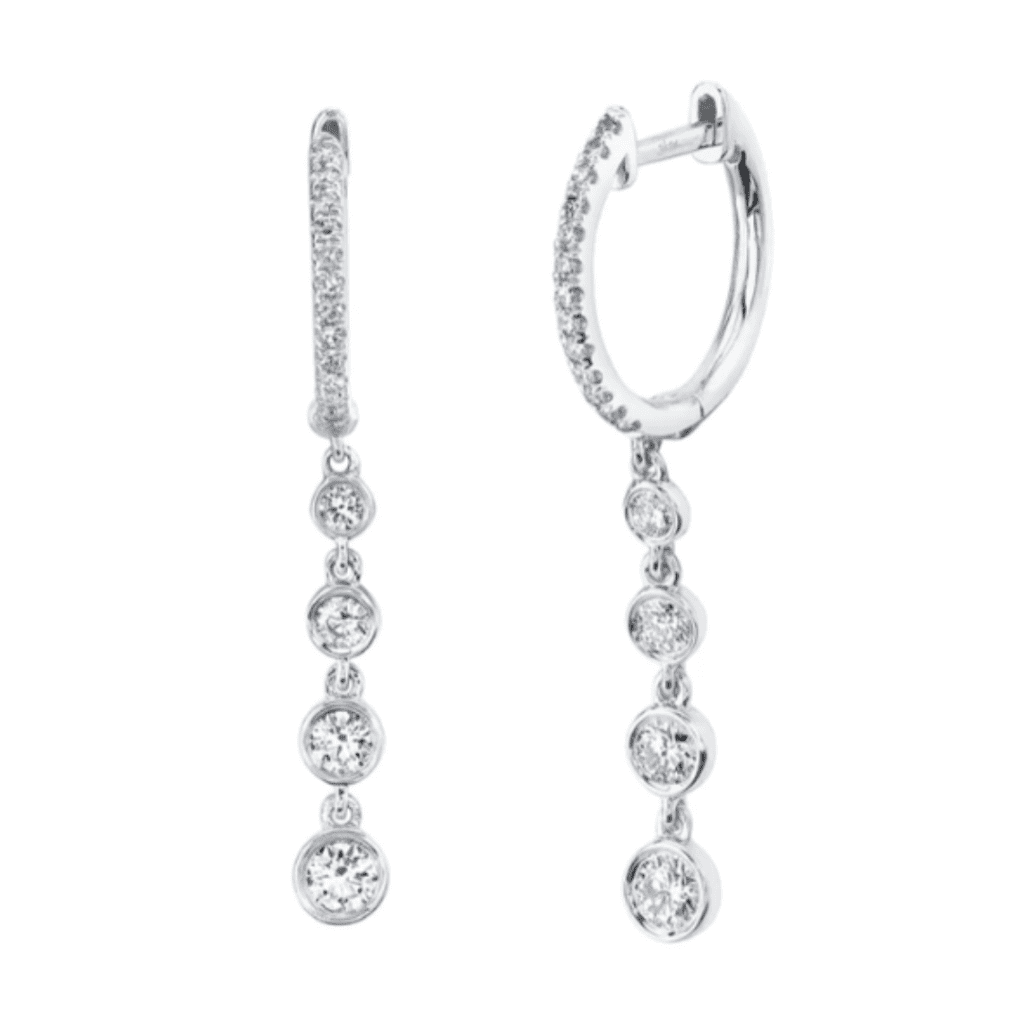 Diamond Dangle Earrings with Graduating Diamonds at Continental Diamond