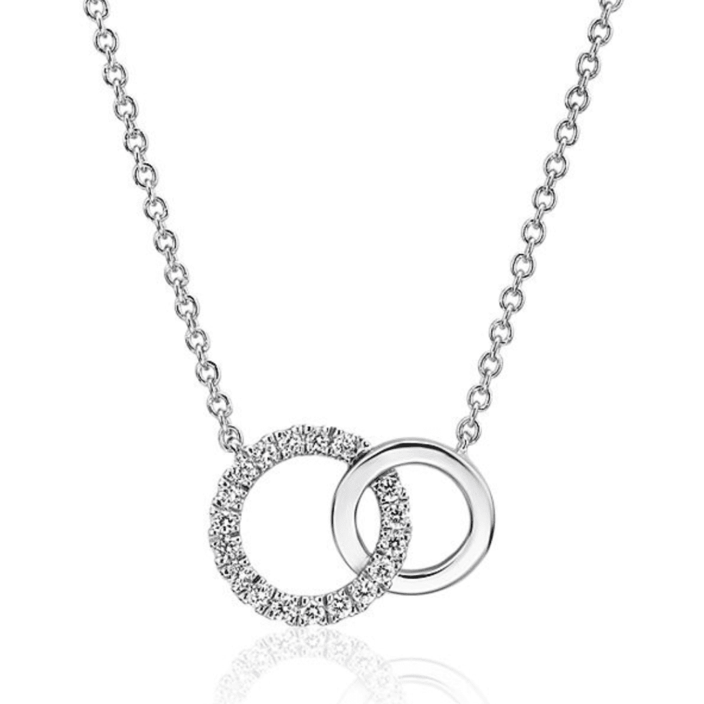 Mini Duet Circle Diamond Necklace at Blue Nile