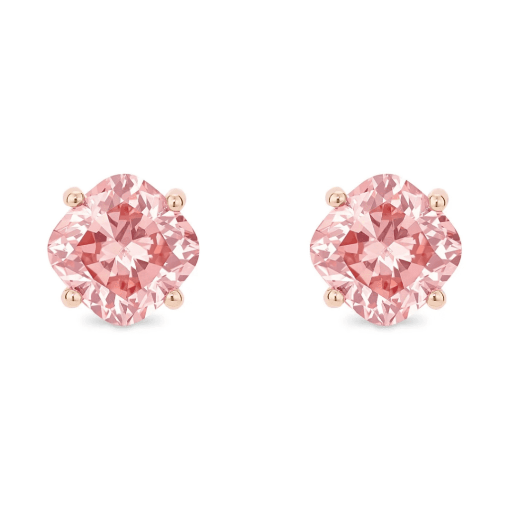 Lab-Grown Pink Diamond 1½ct. tw. Cushion Cut 14k Gold Studs at Lightbox Jewelry