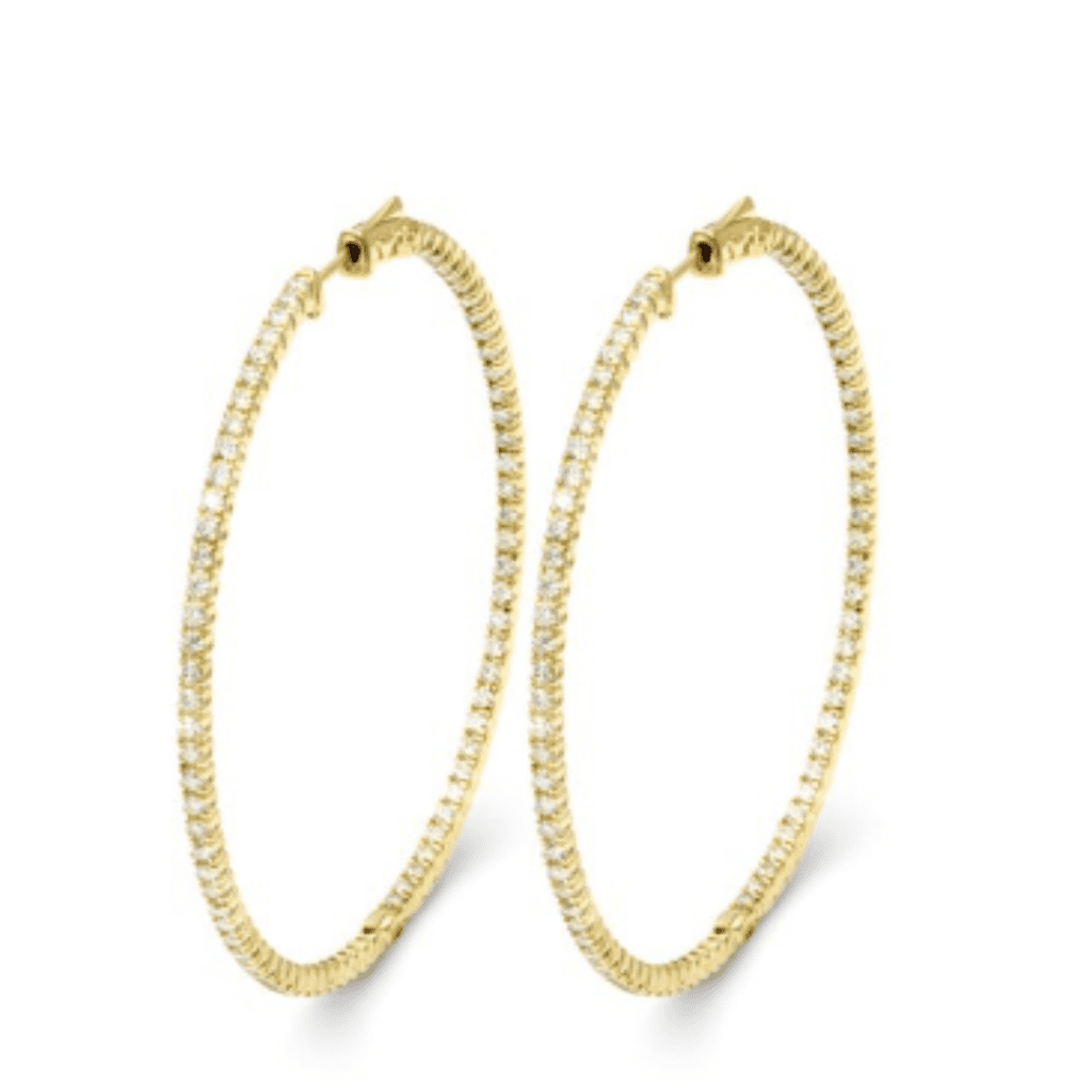 Diamond Statement Hoop Earrings at Adiamor