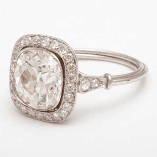 Vintage octagonal solitaire with french-cut diamonds