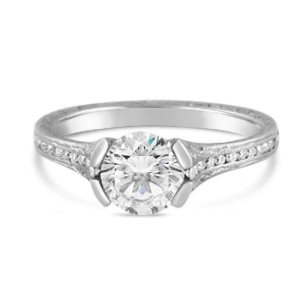 Half Bezel Engagement Ring Setting from Continental Diamonds.