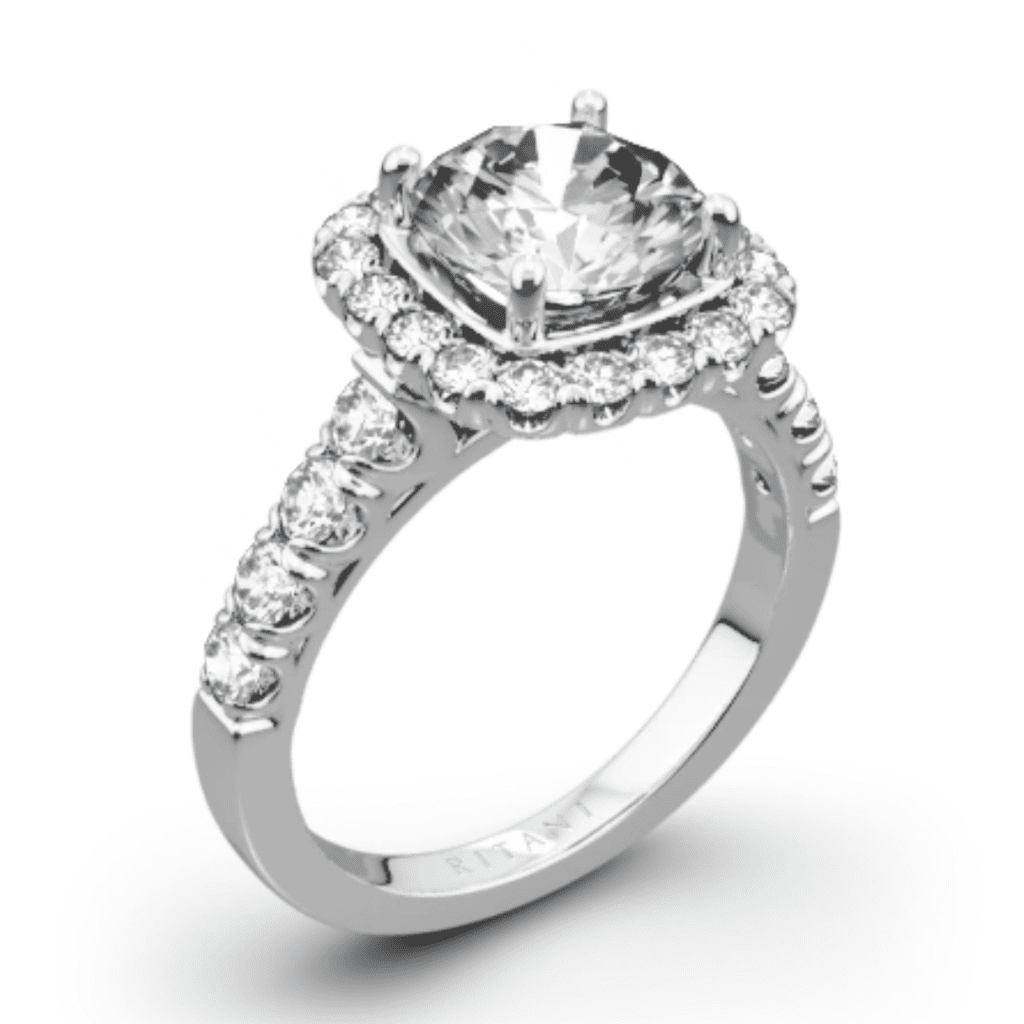 Cushion Halo Diamond Engagement Ring