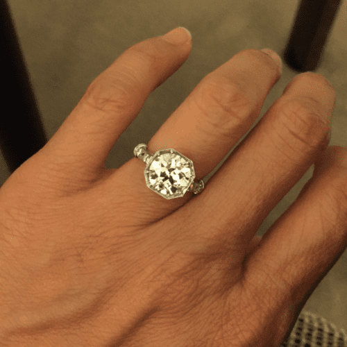 Vintage octagonal diamond ring