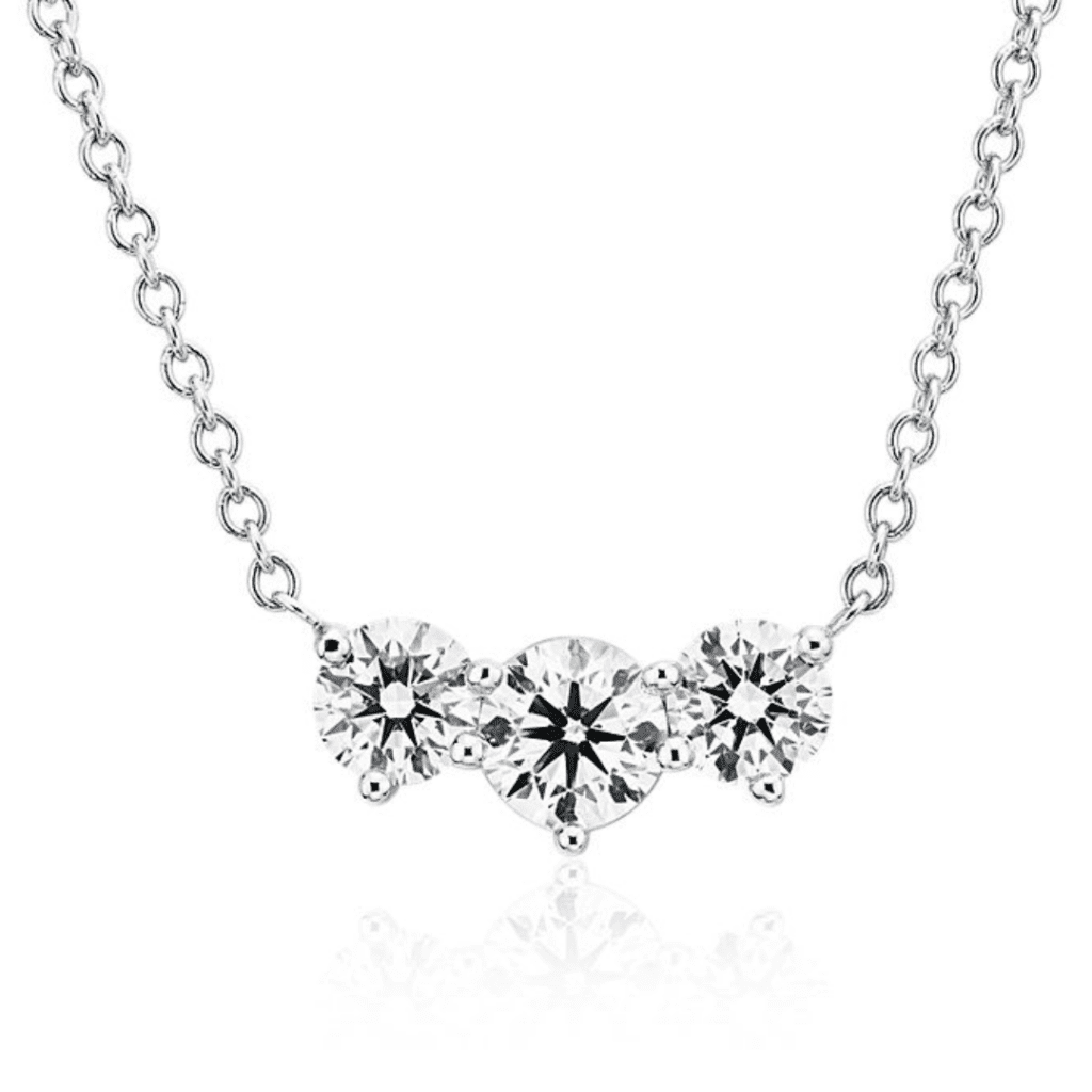 Premier Three-Stone Diamond Necklace at Blue Nile