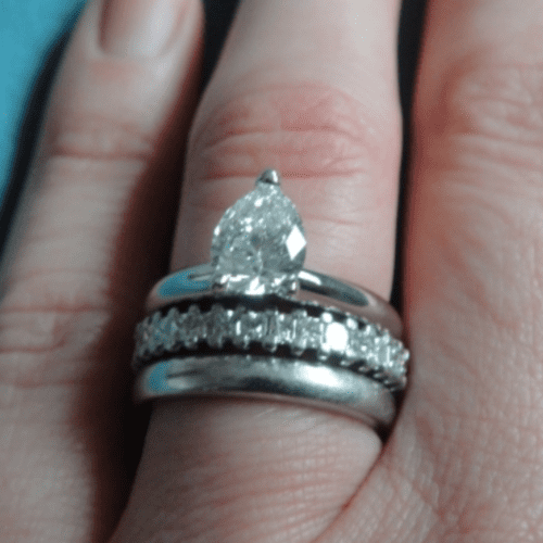 Pear shaped diamond engagement ring