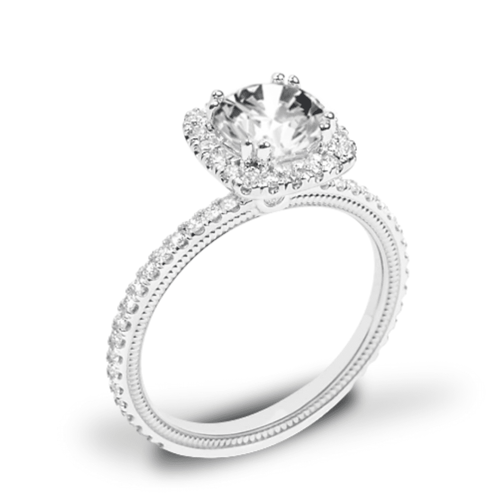 Cushion Halo Engagement Ring