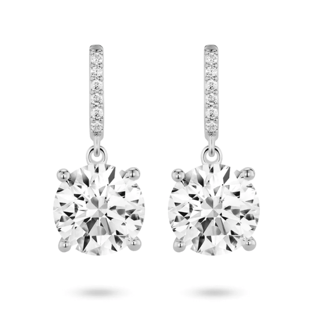 Lab-Grown Diamond 4ct. tw. Round Brilliant Solitaire Drop Earrings at Lightbox