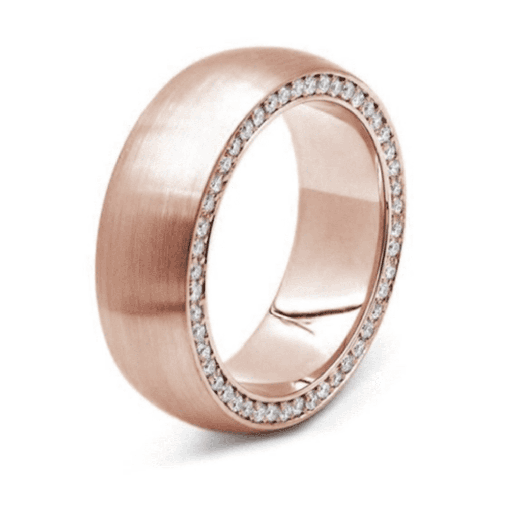 Men's White Diamond Eternity Wedding Band at Adiamor