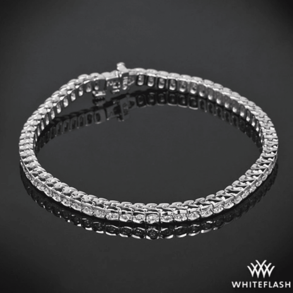 2.00ctw Platinum "Half-Bezel" Diamond Tennis Bracelet at Whiteflash