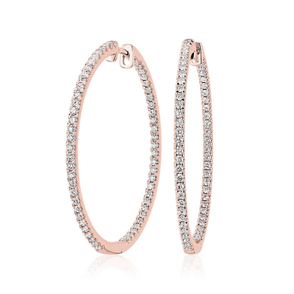 Classic Diamond Hoop Earrings at Blue Nile