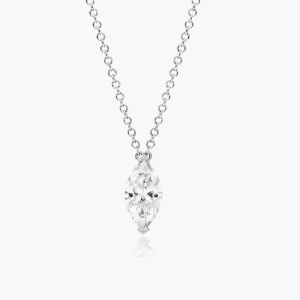 14K White Gold Marquise Cut Diamond Solitaire Pendant at James Allen