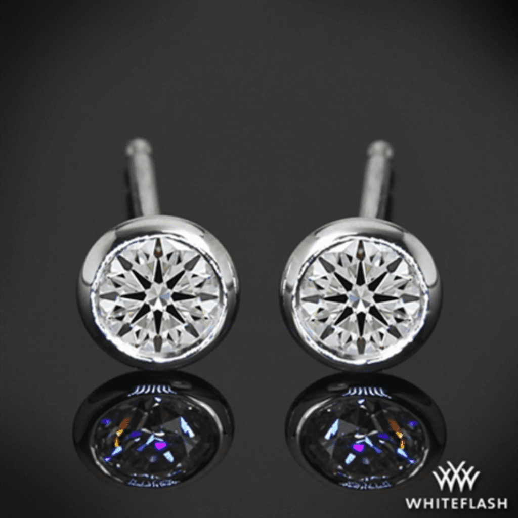 Platinum "Handmade Full-Bezel" Diamond Earrings at Whiteflash