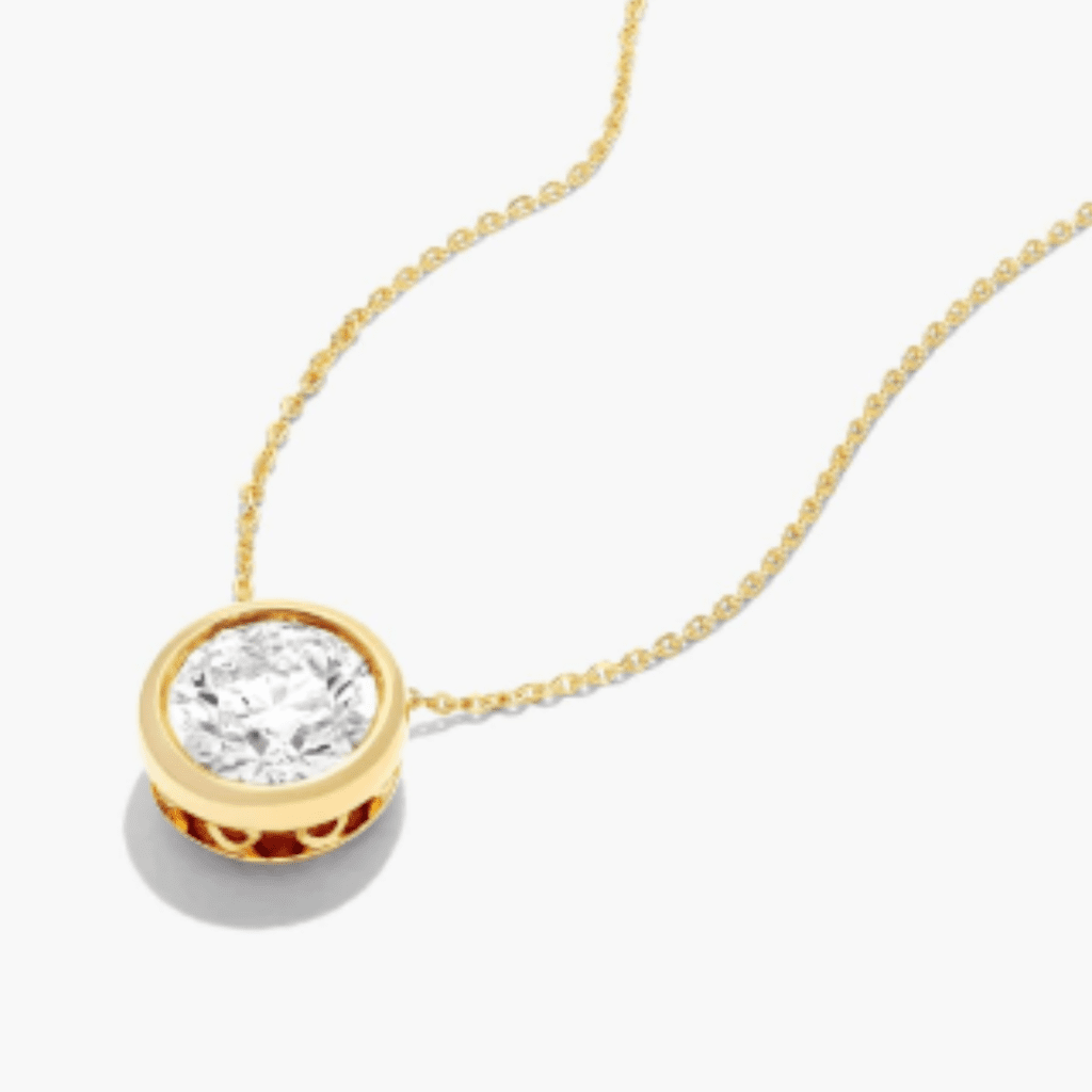 14K Yellow Gold Bezel Diamond Pendant at James Allen