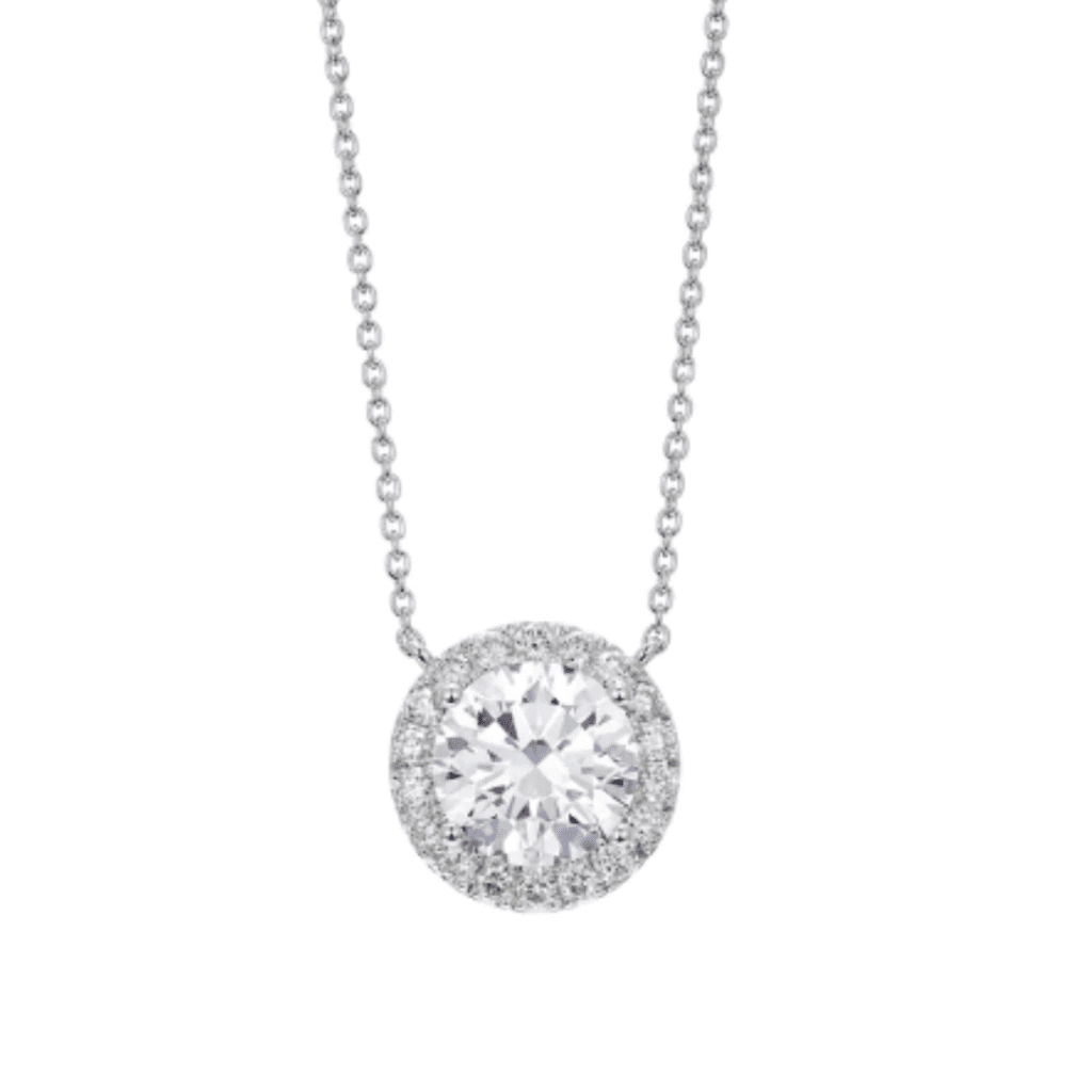 Lab-Grown Diamond 2ct. tw. Halo Pendant at Lightbox