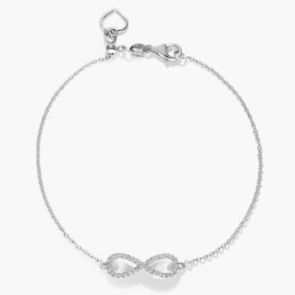 14K White Gold Infinity Diamond Bracelet at James Allen