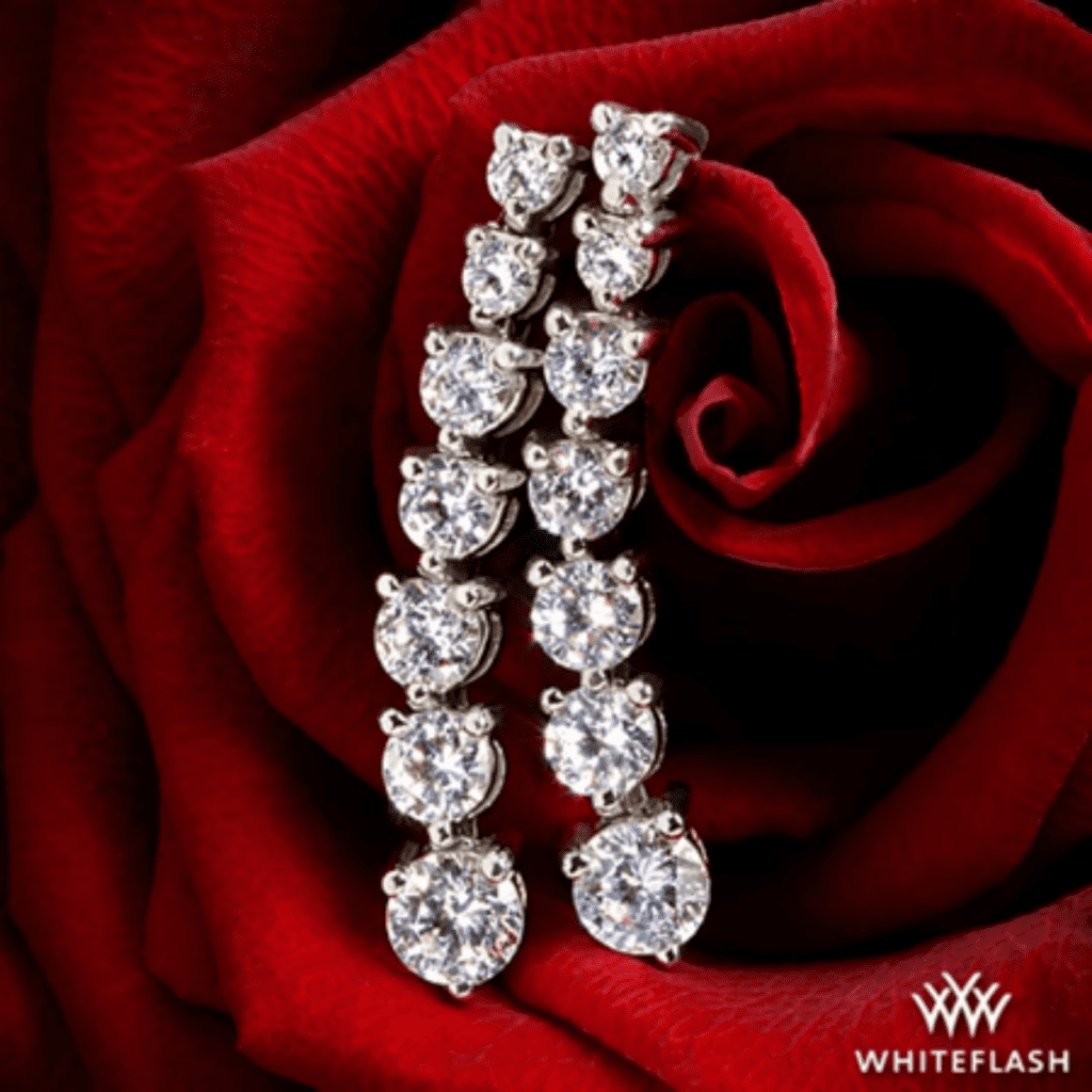 0.49ctw 14k White Gold "Cascade" Diamond Earrings at Whiteflash