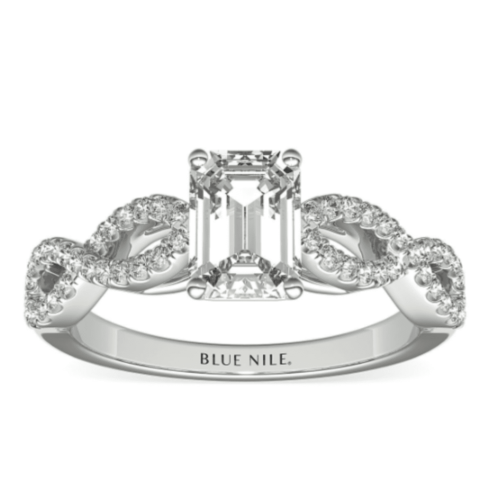 Infinity Twist Micropavé Diamond Engagement Ring at Blue Nile