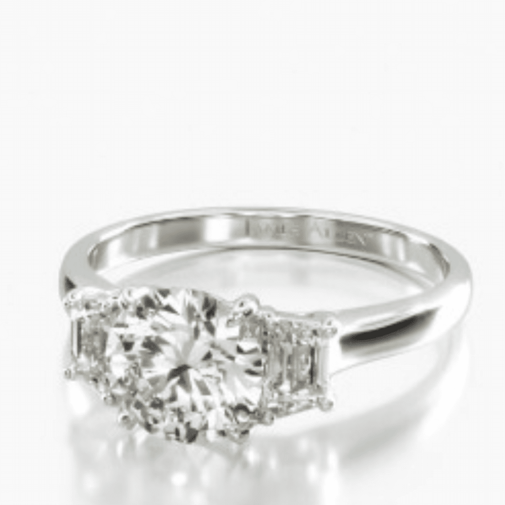 14K White Gold Three Stone Trellis Diamond Engagement Ring at James Allen