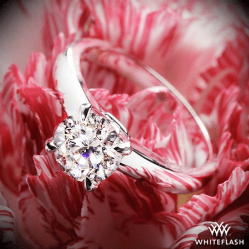 18k White Gold Broadway Solitaire Engagement Ring at Whiteflash