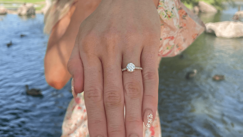 14k White Gold 1.50ct Diamond French Set Engagement Ring