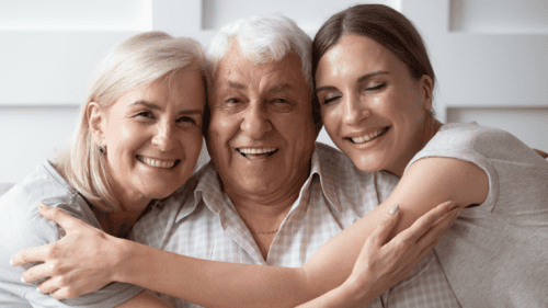 Father with his daughter and granddaughter