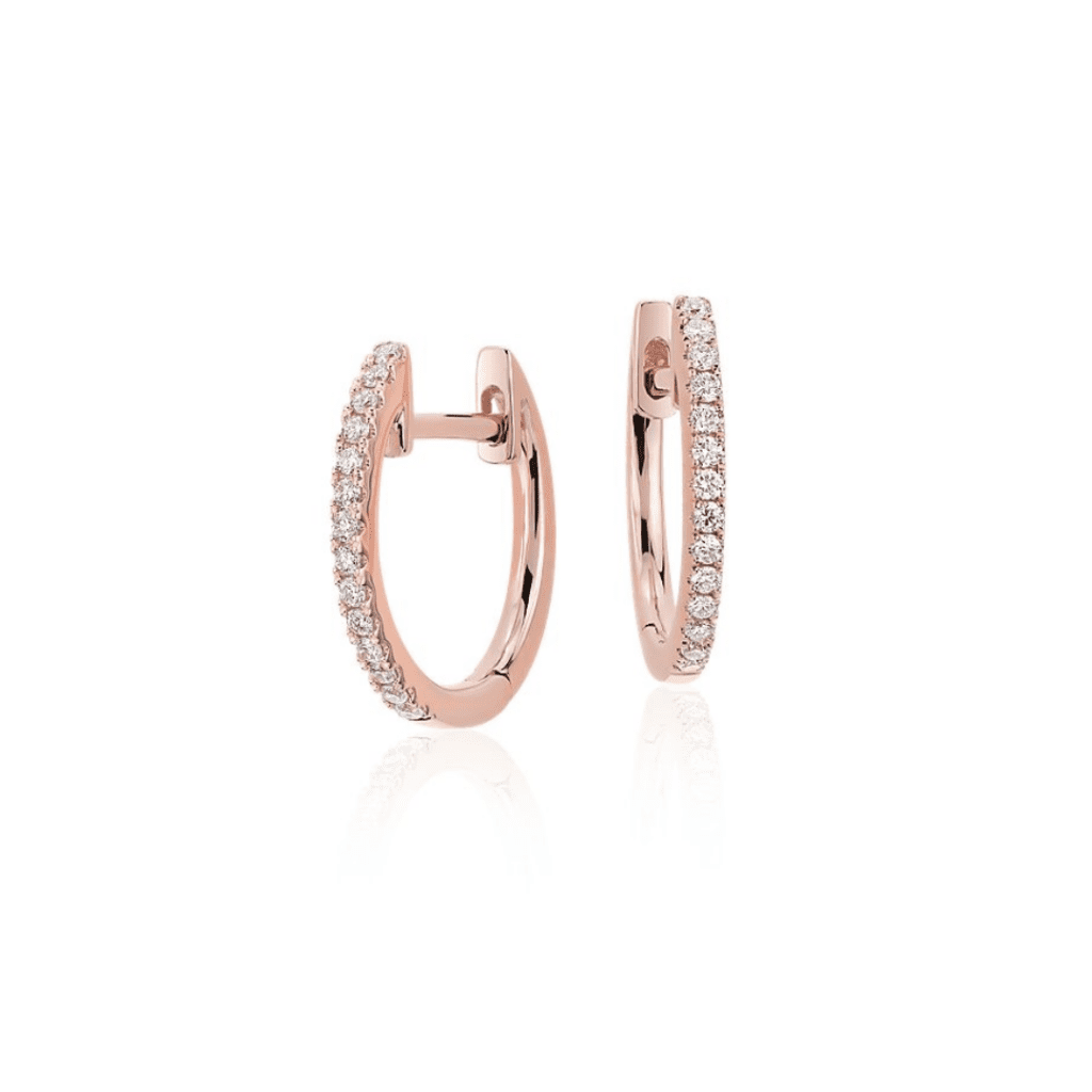 Petite Diamond Huggie Hoop Earrings at Blue Nile