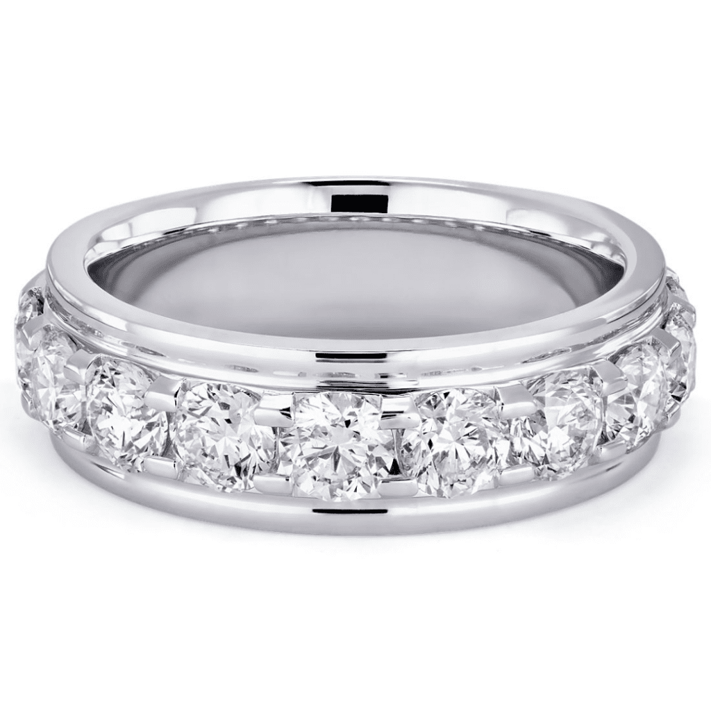 Men's Alpine Diamond Center Wedding Ring in Platinum from Blue Nile.