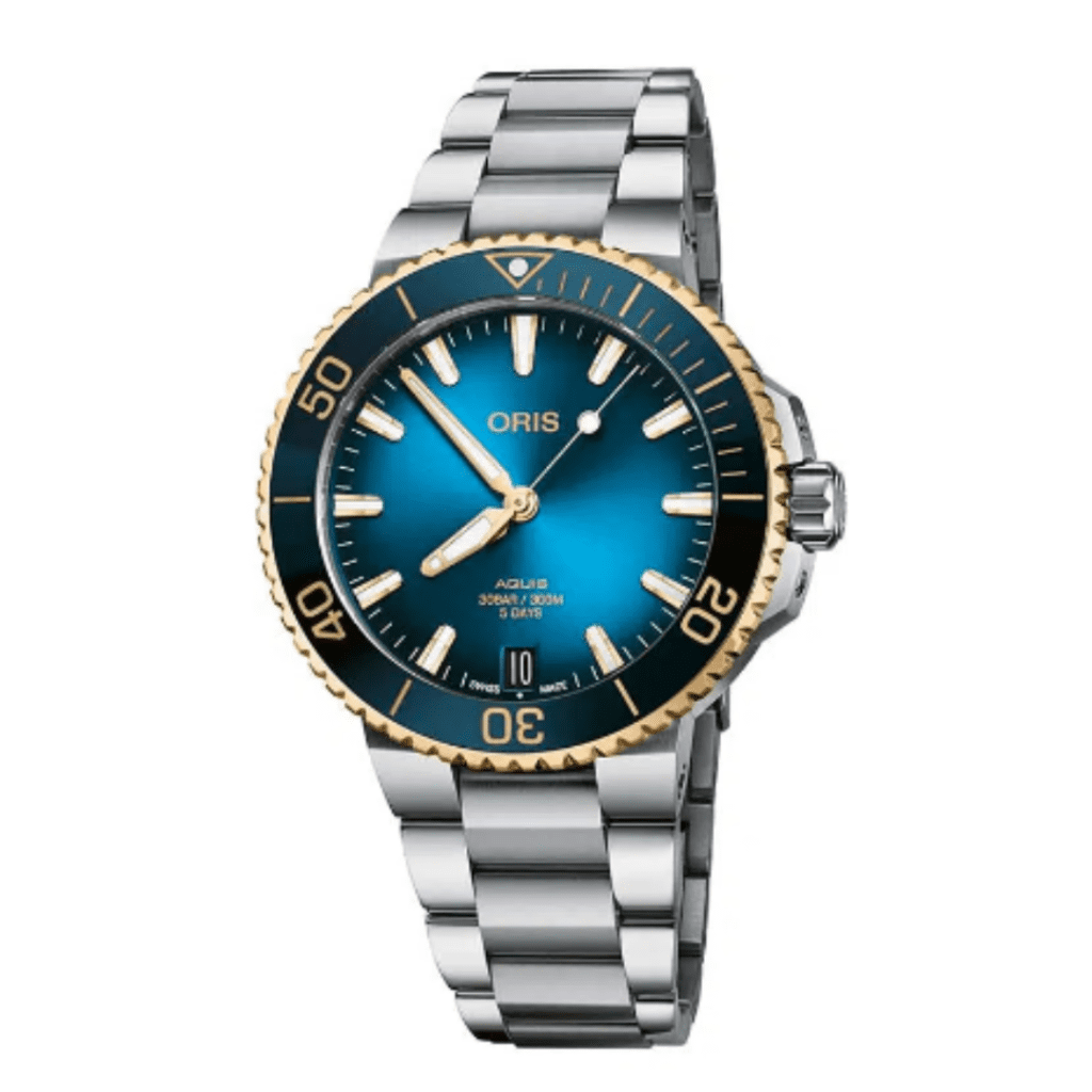 Oris Two-Tone Blue Dial Timepiece at Continental Diamonds