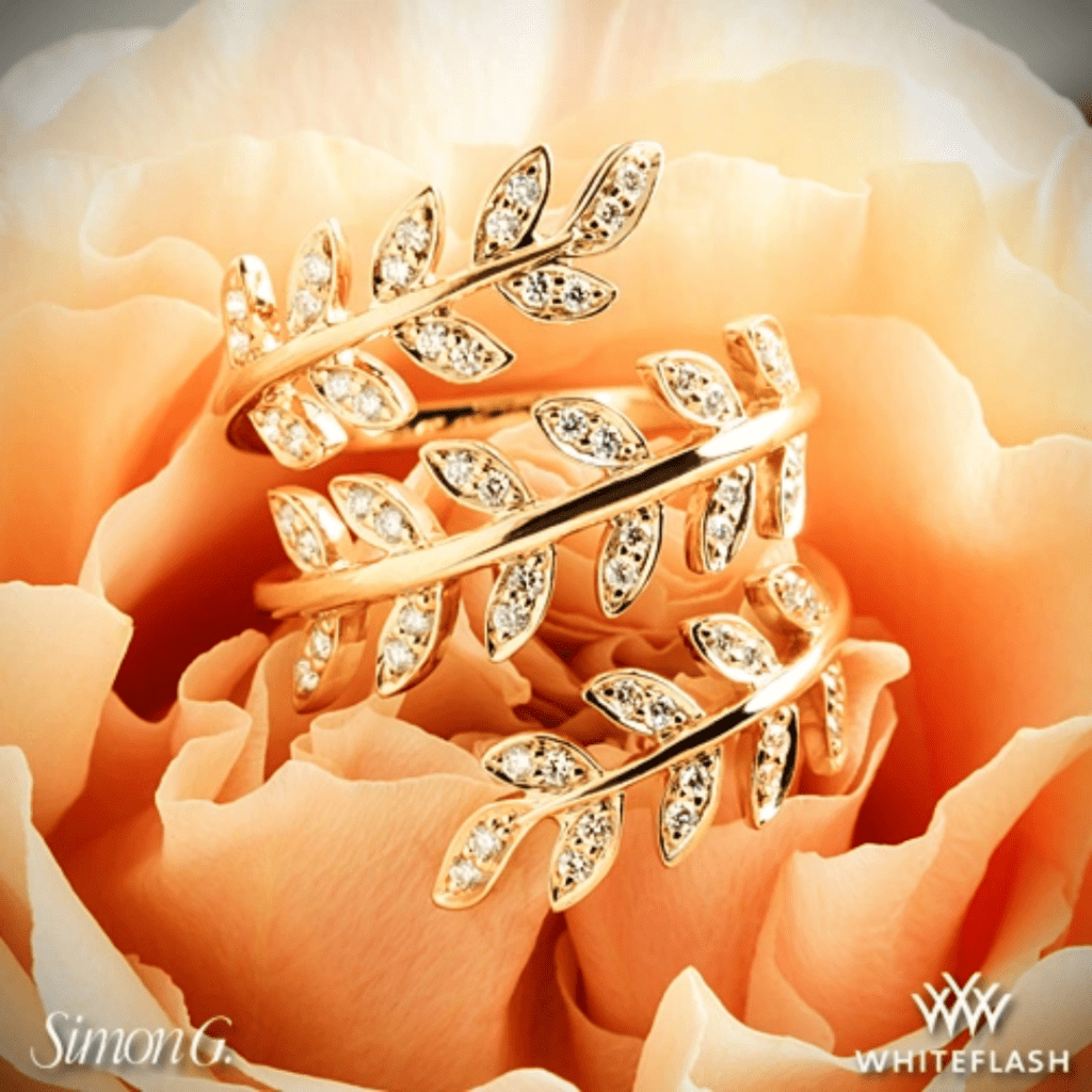 18k Rose Gold Simon G. Diamond Right Hand Ring at Whiteflash