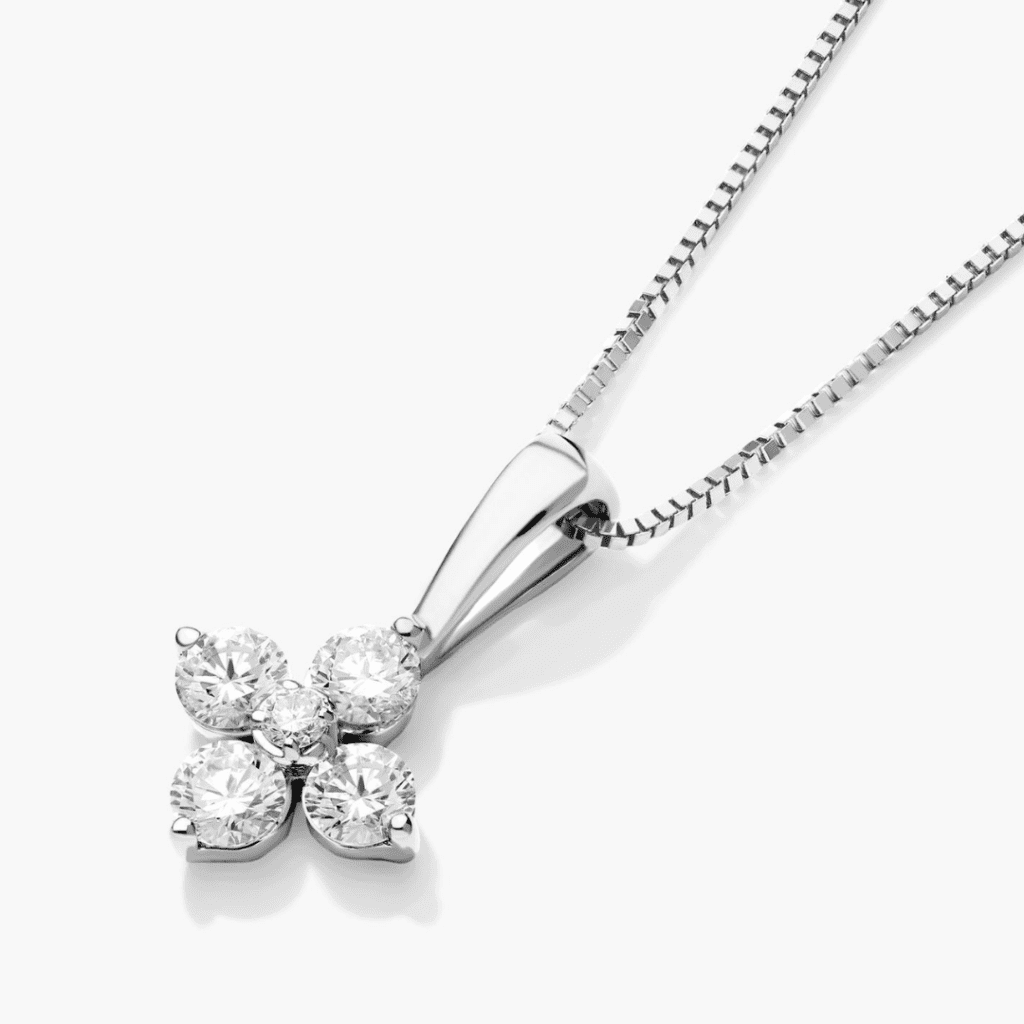 14K White Gold Blossom Lab-Created Diamond Pendant at James Allen