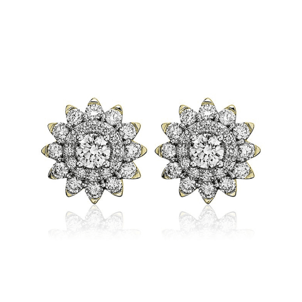 Sunburst Diamond Stud Earrings at Blue Nile