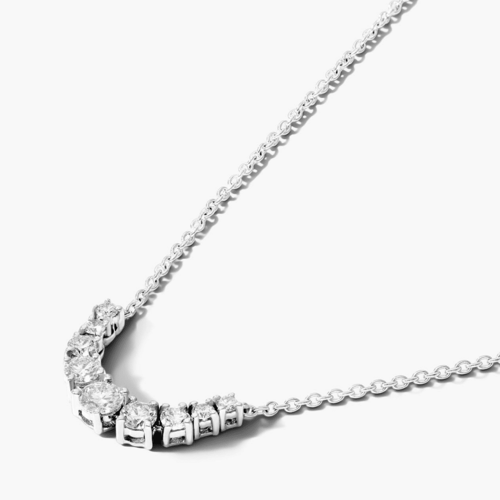 14K White Gold Graduated Diamond Necklace at James Allen