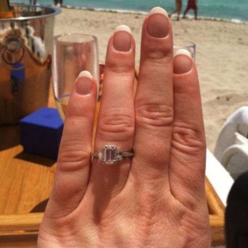 TBT July 27, 2023 emerald cut diamond engagement ring