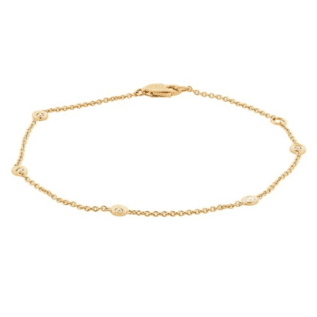 5 Diamond Bezel Anklet at Adiamor