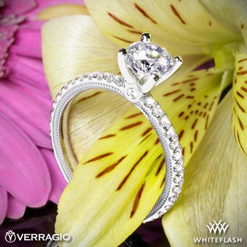 14k White Gold Verragio Tradition Diamond 4 Prong Engagement Ring at Whiteflash
