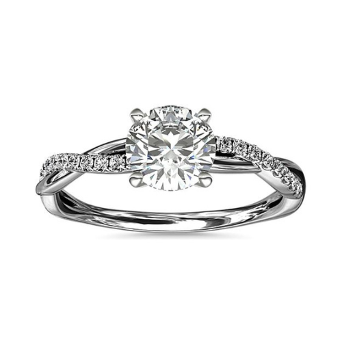 Petite Twist Diamond Engagement Ring In Platinum at Blue Nile